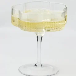 Ribbed Flower Champagne Glass