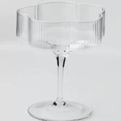 Ribbed Flower Champagne Glass