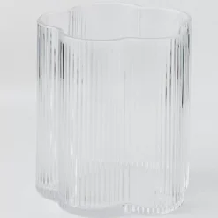 Ribbed Flower Glass Tumbler