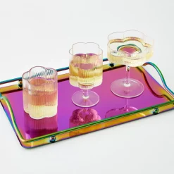 Ribbed Flower Glass Tumbler