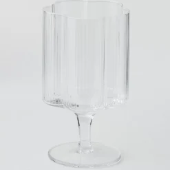 Ribbed Flower Wine Glass