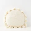 Round Tassel Cushion With Insert White
