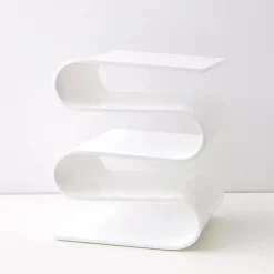 S Bend Acrylic Side Table White