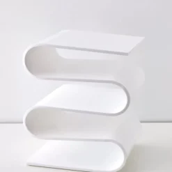 S Bend Acrylic Side Table White