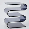 S Bend Acrylic Side Table Grey