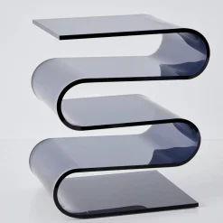 S Bend Acrylic Side Table Grey