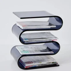 S Bend Acrylic Side Table Grey