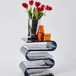 S Bend Acrylic Side Table Grey