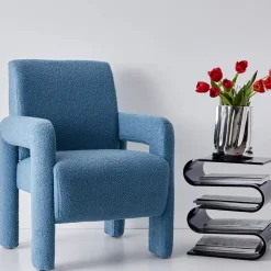 S Bend Acrylic Side Table Grey