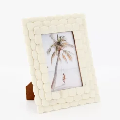 Scalloped Bone Photo Frame Ivory