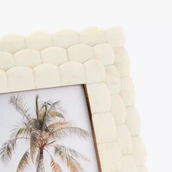 Scalloped Bone Photo Frame Ivory