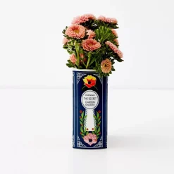 Secret Garden Ceramic Book Vase Navy