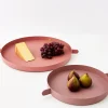 Stackable Metal Serving Tray Set Of 2 Dusty Pink