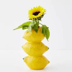 Stacked Lemon Ceramic Vase