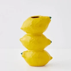 Stacked Lemon Ceramic Vase