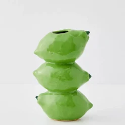 Stacked Lime Ceramic Vase