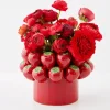 Strawberry Bouquet Ceramic Vase