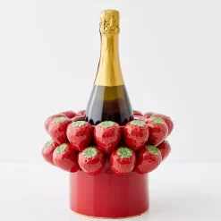 Strawberry Bouquet Ceramic Vase