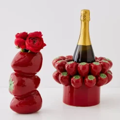 Strawberry Bouquet Ceramic Vase