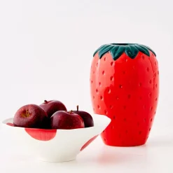 Strawberry Glazed Ceramic Vase