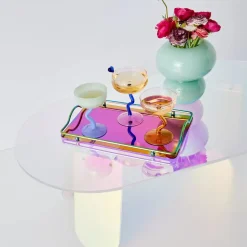 Swirl Stem Cocktail Glass Pink/Amber