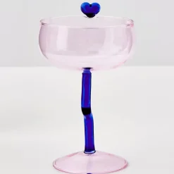 Swirl Stem Cocktail Glass Pink/Blue