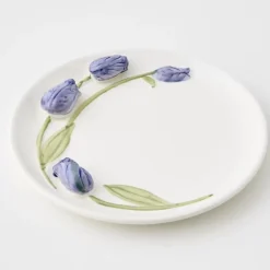 Tulip Ceramic Decorative Plate Purple