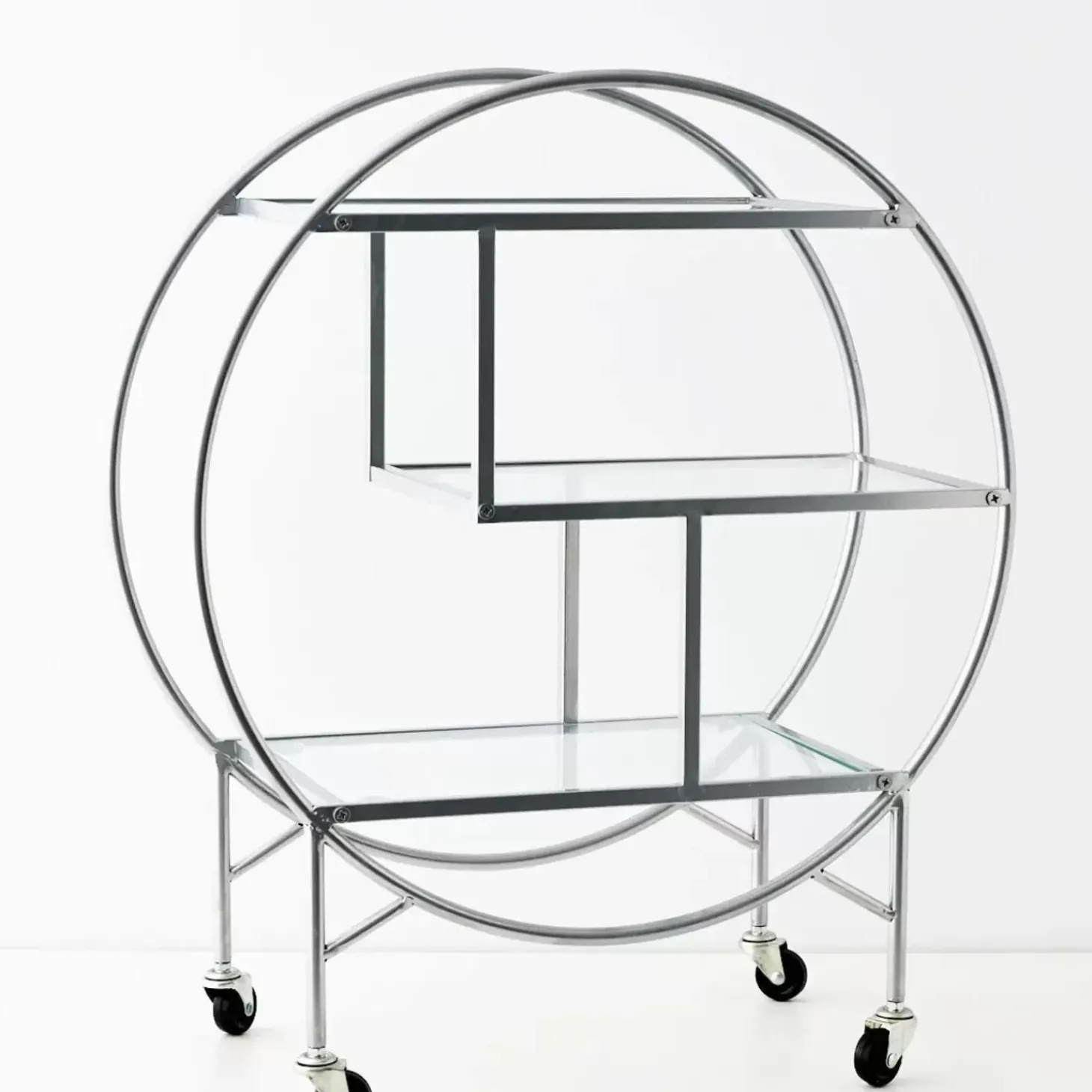 Vintage Style Bar Cart Silver