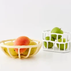 Weave Resin Fruit Bowl White