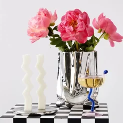 Zigzag Taper Candle White 2 Pack